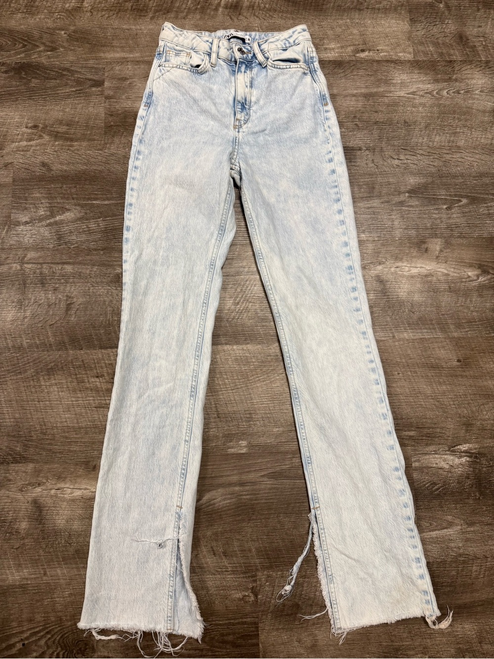 Zara Straight Leg Slit Jeans Size 0